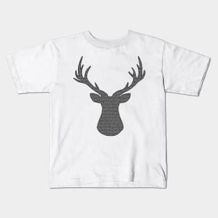 Deer - geometric pattern - black and white. Kids T-Shirt